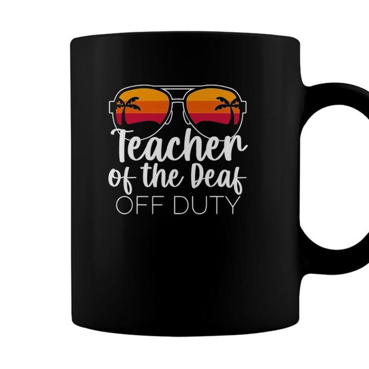 Teacher Of The Deaf Off Duty Sunglasses Beach Sunset Coffee Mug