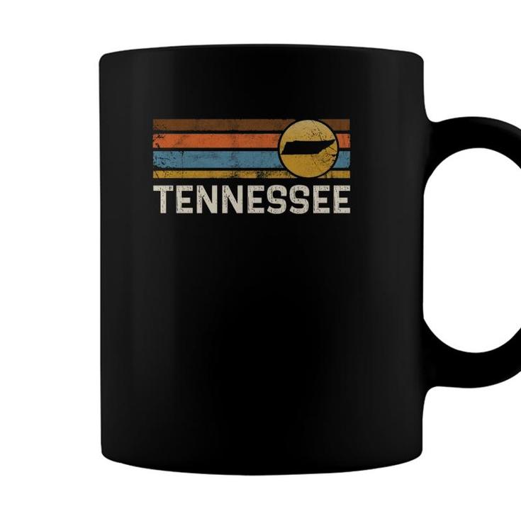 Tennessee Us State Map Vintage Retro Stripes Coffee Mug