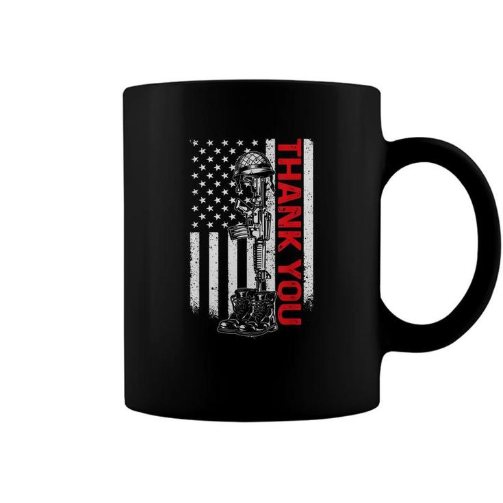 Thank You Flag Veterans 4Th July Memorial Day Coffee Mug