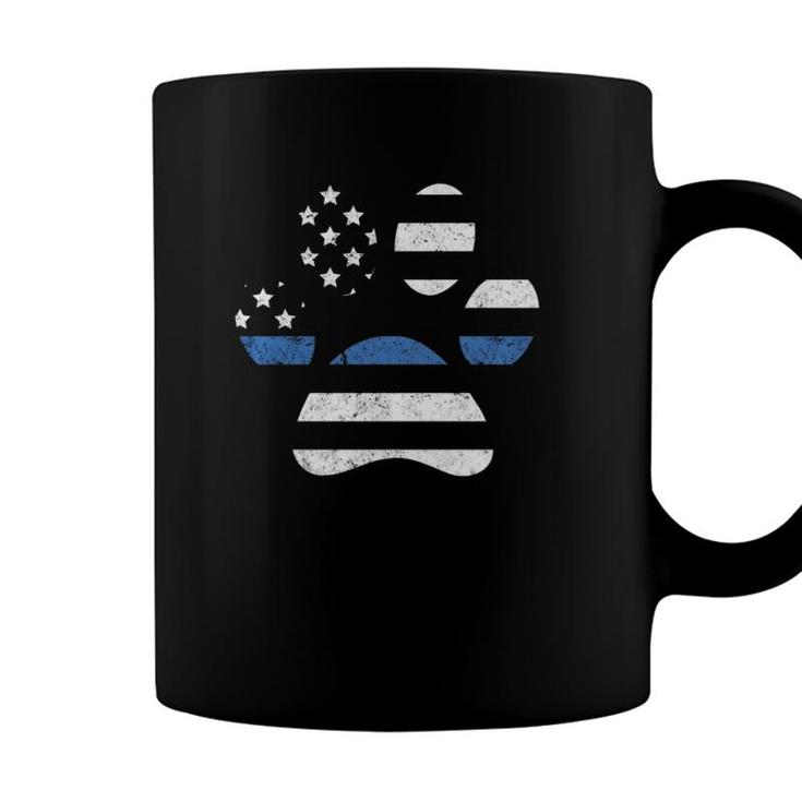 Thin Blue Line K9 Dog Paw Police Officer Family Gift Coffee Mug