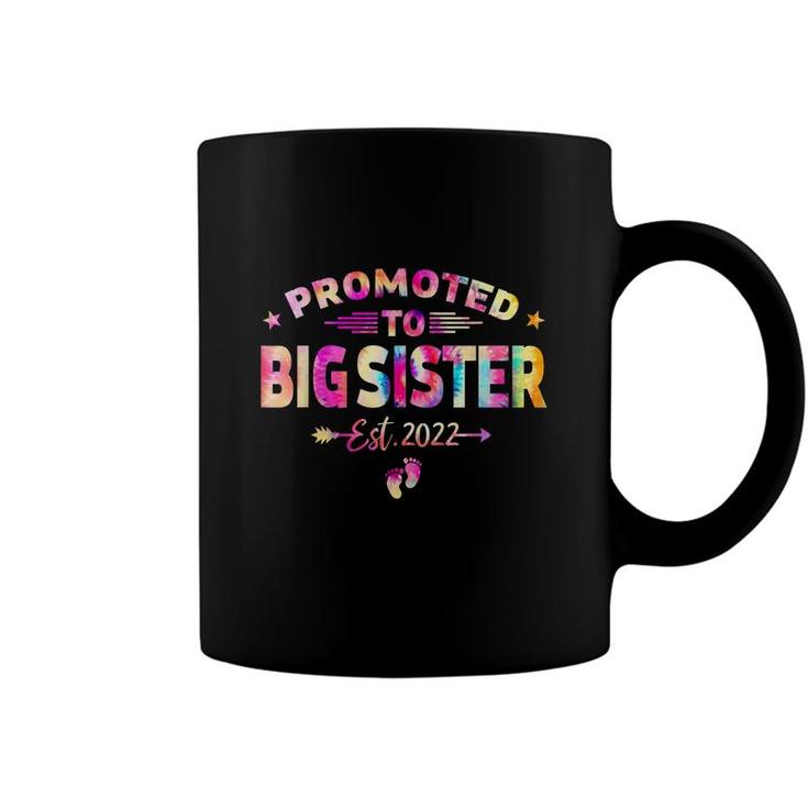 Tie Dye Promoted To Big Sister Est 2022 Mothers Day New Mom Coffee Mug
