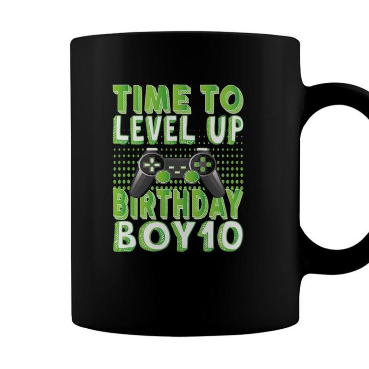 Time To Level Up Birthday Boy 10 Years Old Video Game Lover Coffee Mug