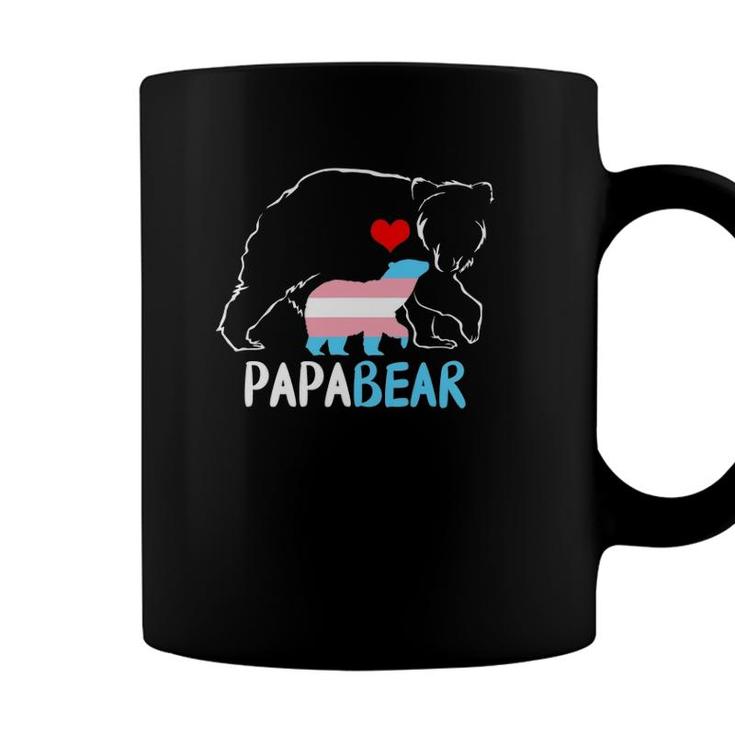 Trans Papa Bear Proud Dad Rainbow Transgender Fathers Day Coffee Mug