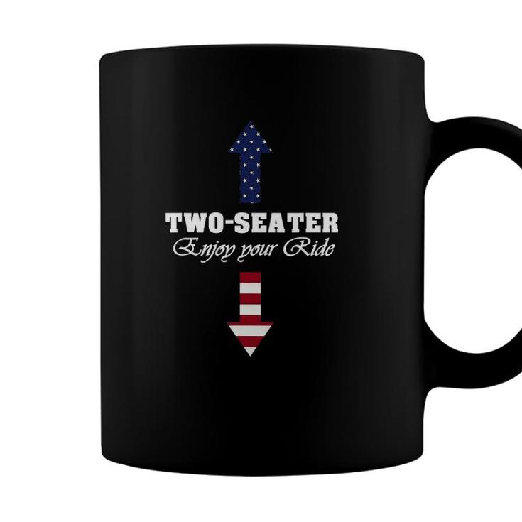 Two Seater Dad Joke American Flag 4Th Of July Motorbiking Coffee Mug