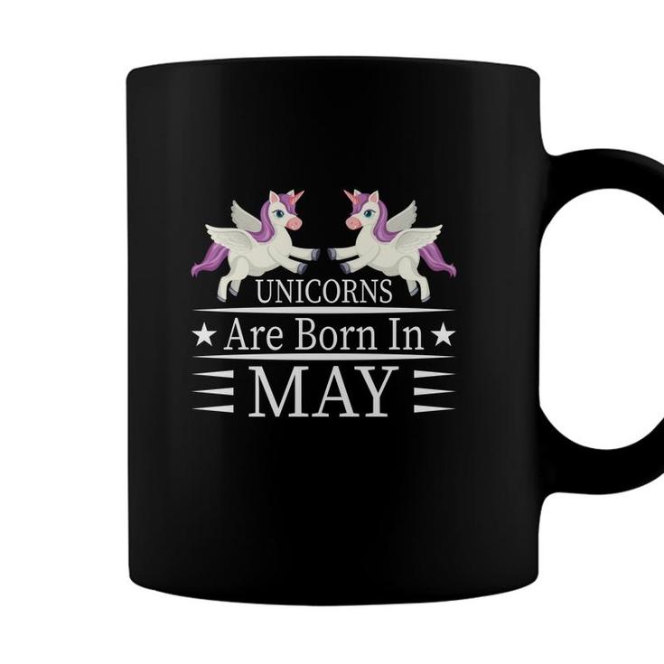 Unicorns Are Born In May Couple Unicorns Basic Design Coffee Mug