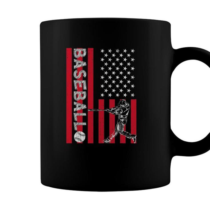 Usa Flag Batter Baseball Player American Sport Baseball Coffee Mug