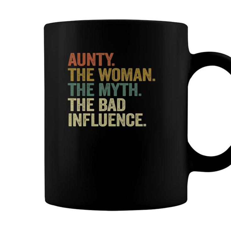 Vintage Cool Aunty Woman Myth Bad Influence Funny Aunt Coffee Mug
