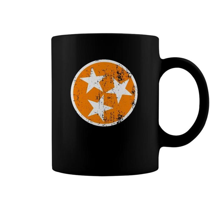 Vintage Distressed Orange And White Tennessee State Flag  Coffee Mug