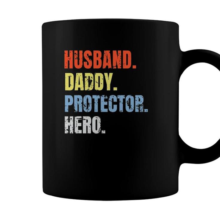 Vintage Husband Daddy Protector Hero Fathers Day Coffee Mug