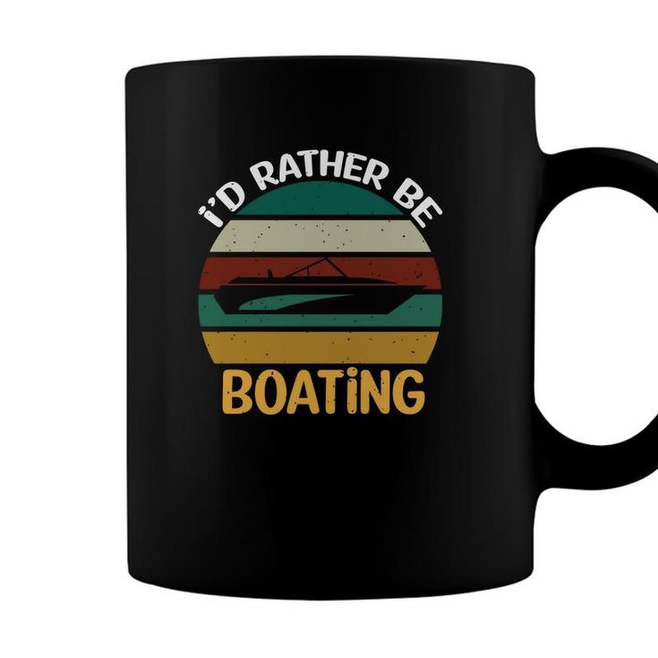 Vintage Id Rather Be Boating Retro 70S Style Lovers Coffee Mug