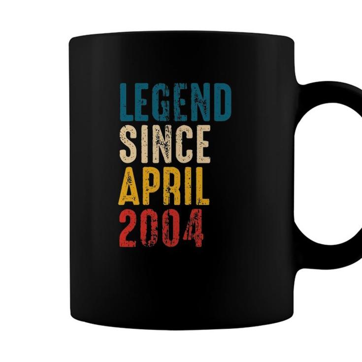 Vintage Legend Since April 2004 - 18 Years Old Boys Birthday Coffee Mug