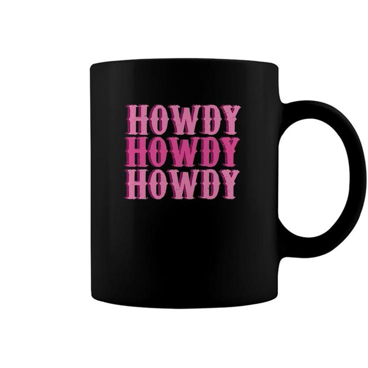 Vintage Pink Howdy Rodeo Western Country Southern Cowg Coffee Mug