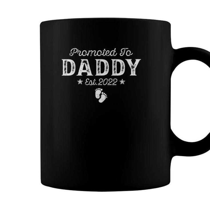 Vintage Promoted To Daddy Est 2022 Fathers Day For New Daddy Coffee Mug