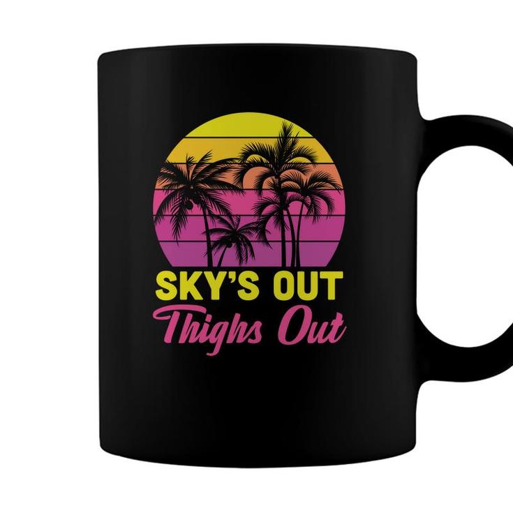 Vintage Retro Sunset 80S 90S Skys Out Thights Out Coffee Mug