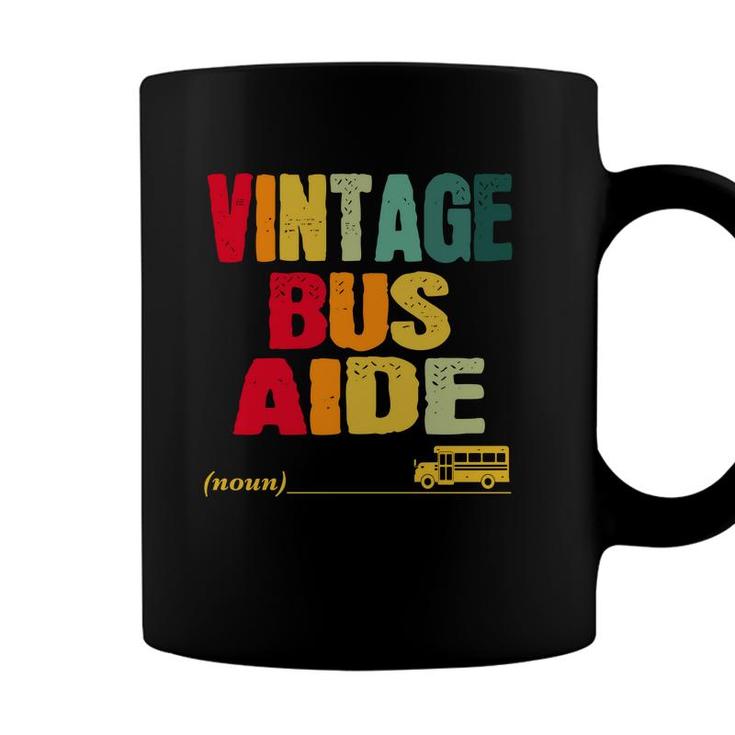 Vintage School Bus Aide Funny Job Title Birthday Worker   Coffee Mug
