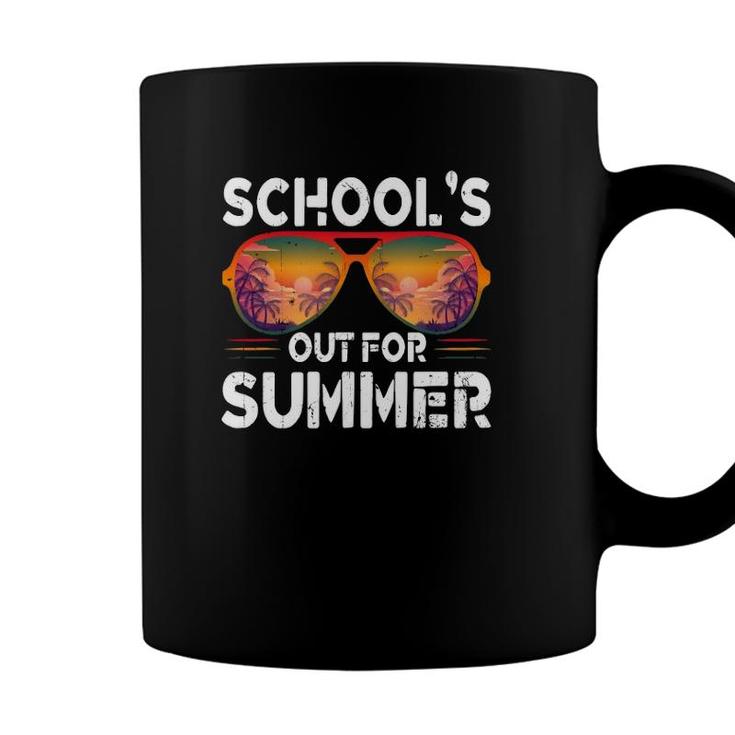 Vintage Schools Out For Summer Last Day Of School Retro Sunglasses Coffee Mug