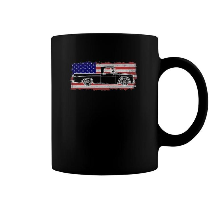 Vintage Sweptline Truck Usa Flag Slammed Bagged Coffee Mug