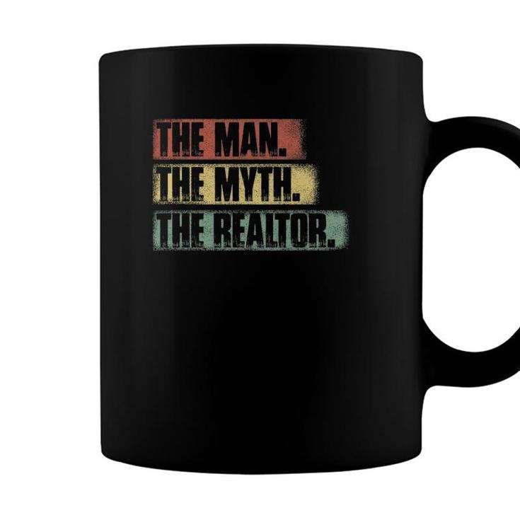 Vintage The Man Myth Realtor Retro Real Estate Agent Broker Coffee Mug