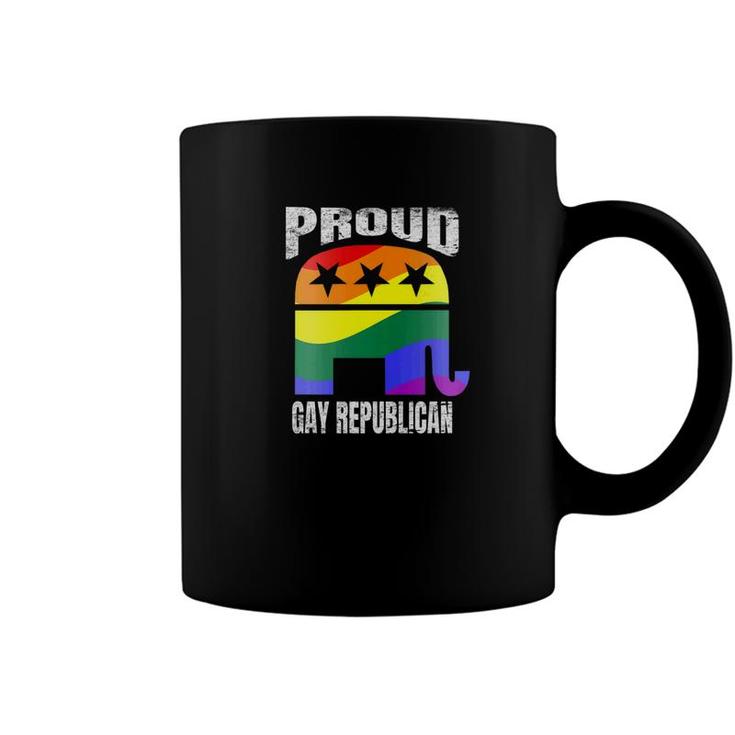 Vote Republican Gay Pride Flag Elephant Vintage Coffee Mug