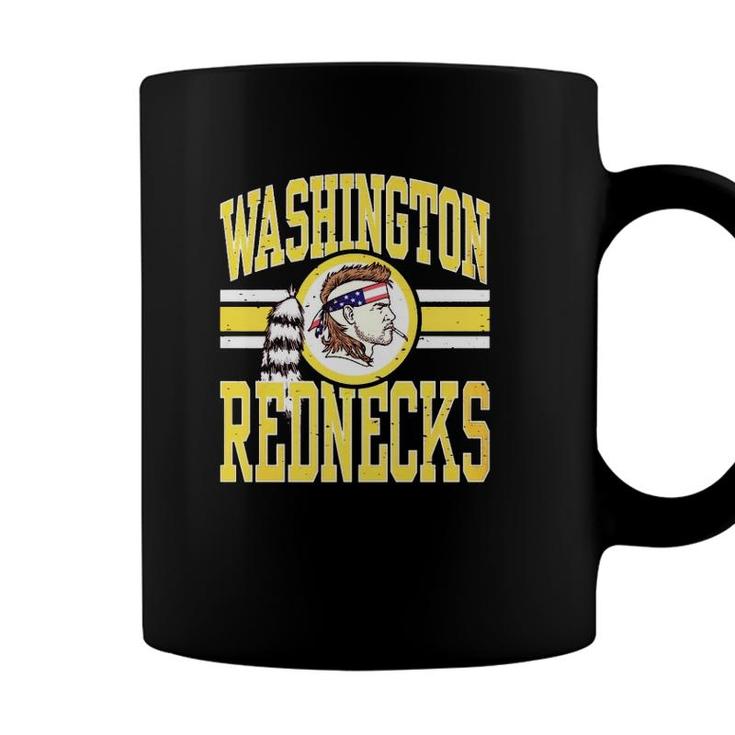 Washington Rednecks Football Caucasian Smoking Wearing American Flag Headband Feathers Stripes Vintage Coffee Mug