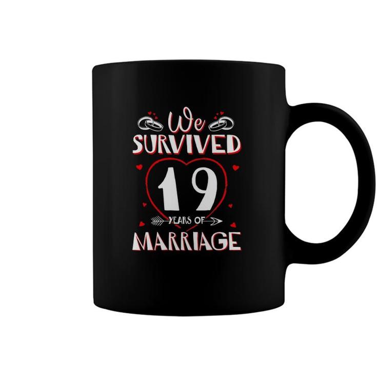 We Survived 19 Years Of Marriage Couple 19Th Anniversary Coffee Mug