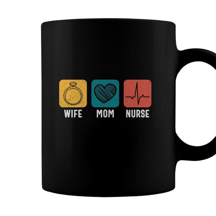 Wife Mom Nurse Ring Heart Heartbeat Great New 2022 Coffee Mug