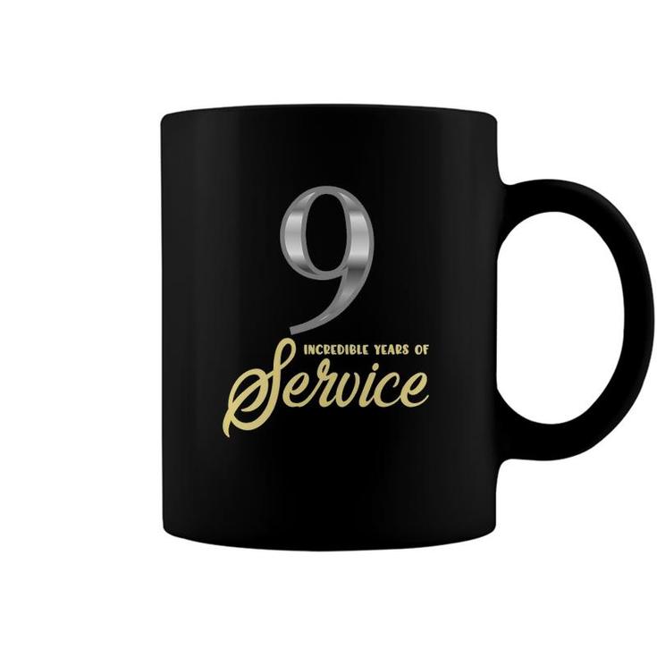 Womens 9 Years Of Service 9Th Employee Anniversary Appreciation V-Neck Coffee Mug