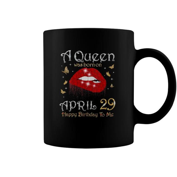 Womens A Queen Was Born On April 29 29Th April Queen Birthday V-Neck Coffee Mug