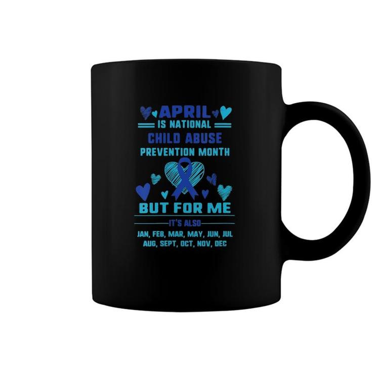 Womens April Is National Child Abuse Prevention Month Awareness V-Neck Coffee Mug