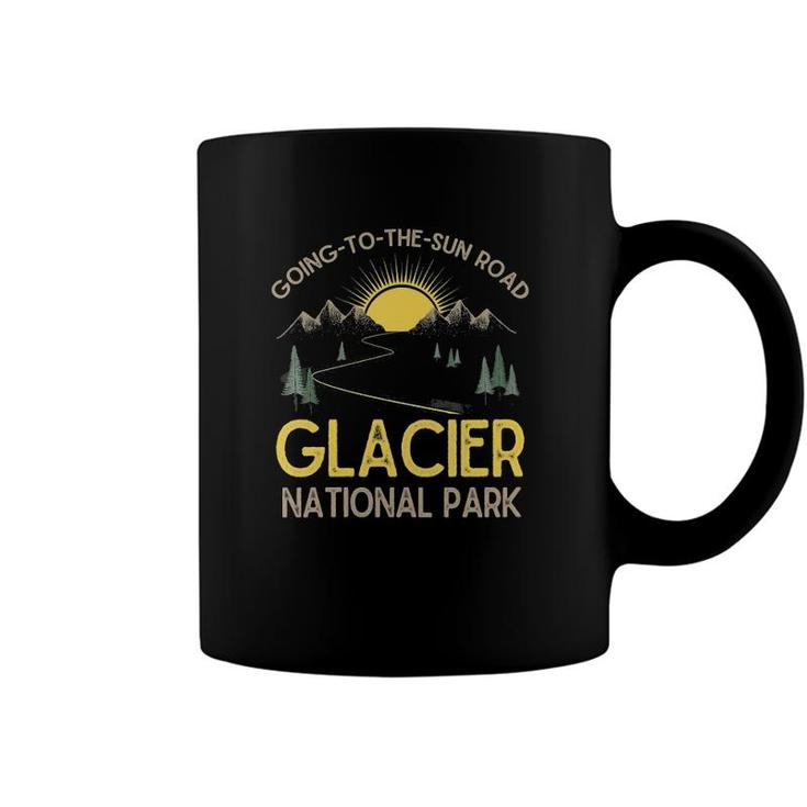 Womens Going To The Sun Road Glacier National Park Retro Montana V-Neck Coffee Mug