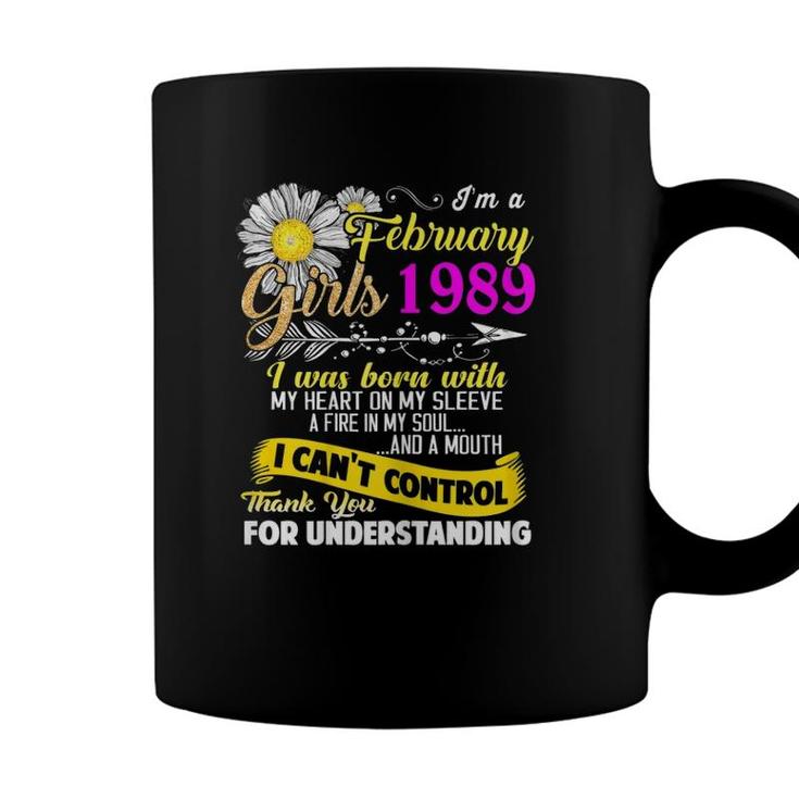 Womens Im A February 1989 Girl 1989 32 Years Old Sunshine Birthday Coffee Mug