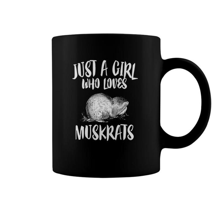 Womens Just A Girl Who Loves Muskrats Animal Lover Gift V-Neck Coffee Mug