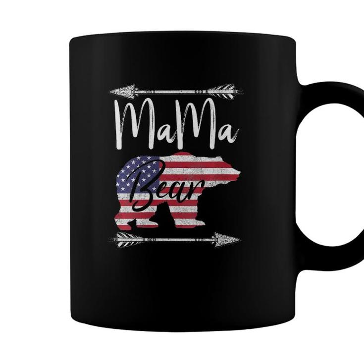 Womens Mama Bear American Flag Usa Fourth 4Th Of July Mom Gift V-Neck Coffee Mug