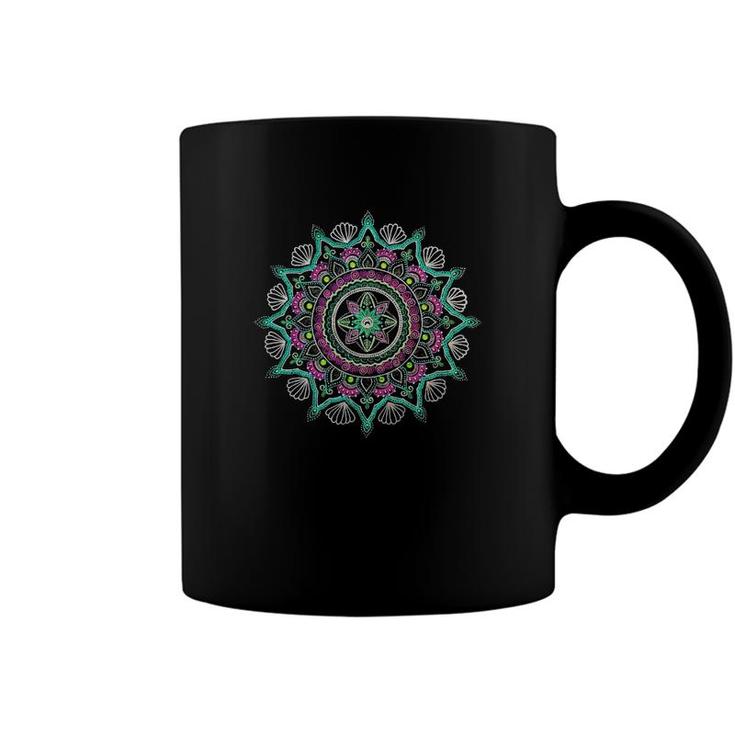 Womens Mandala Ornament Lotus Flower Coffee Mug