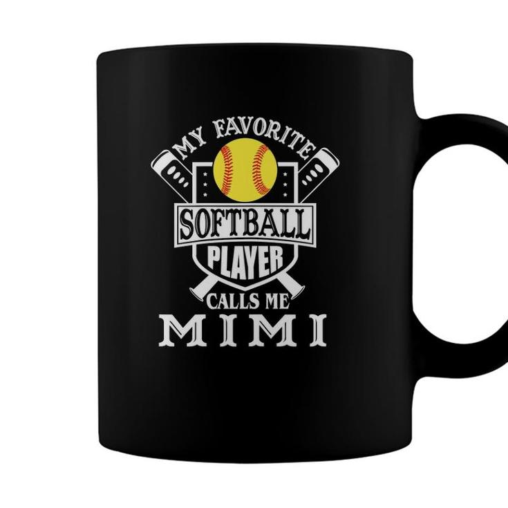 Womens My Favorite Softball Player Calls Me Mimi Outfit Softball Coffee Mug