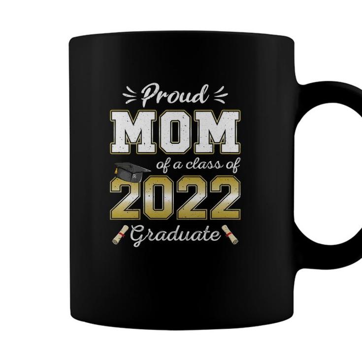 Womens Proud Mom Class Of 2022 Graduate Senior 22 Graduation Mother V-Neck Coffee Mug