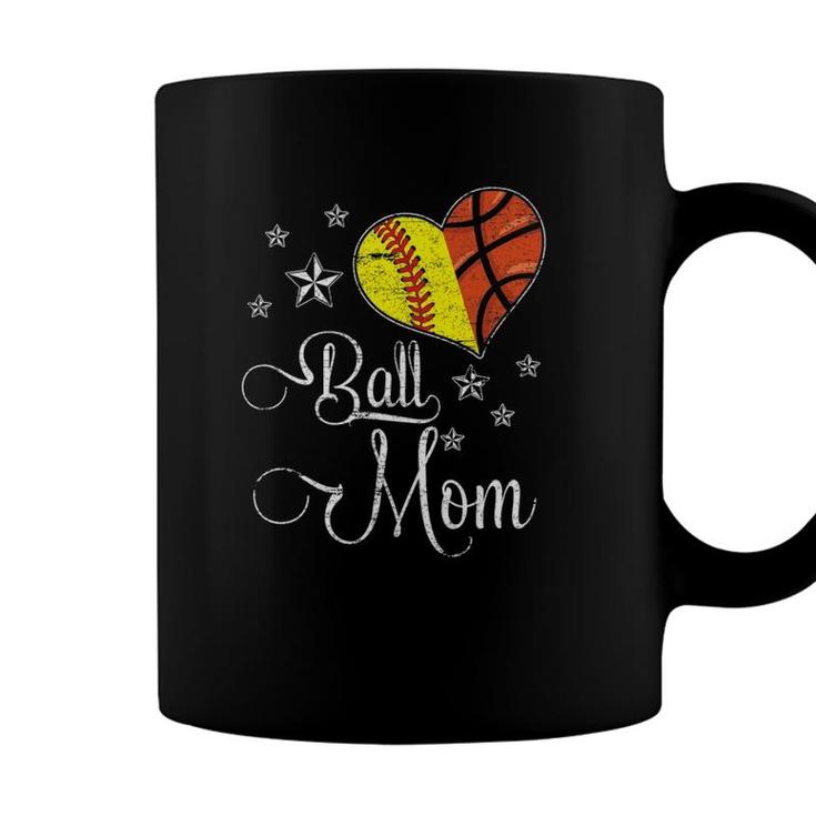 Womens Proud Softball Basketball Mom Ball Mothers Day Coffee Mug
