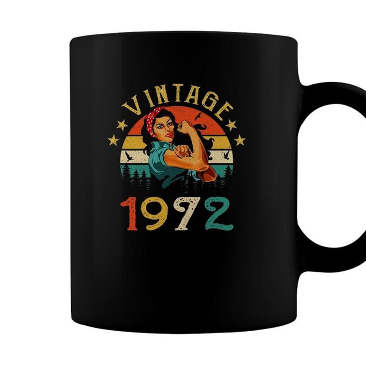 Womens Retro Vintage 1972 Made In 1972 50 Years Old 50Th Birthday Coffee Mug