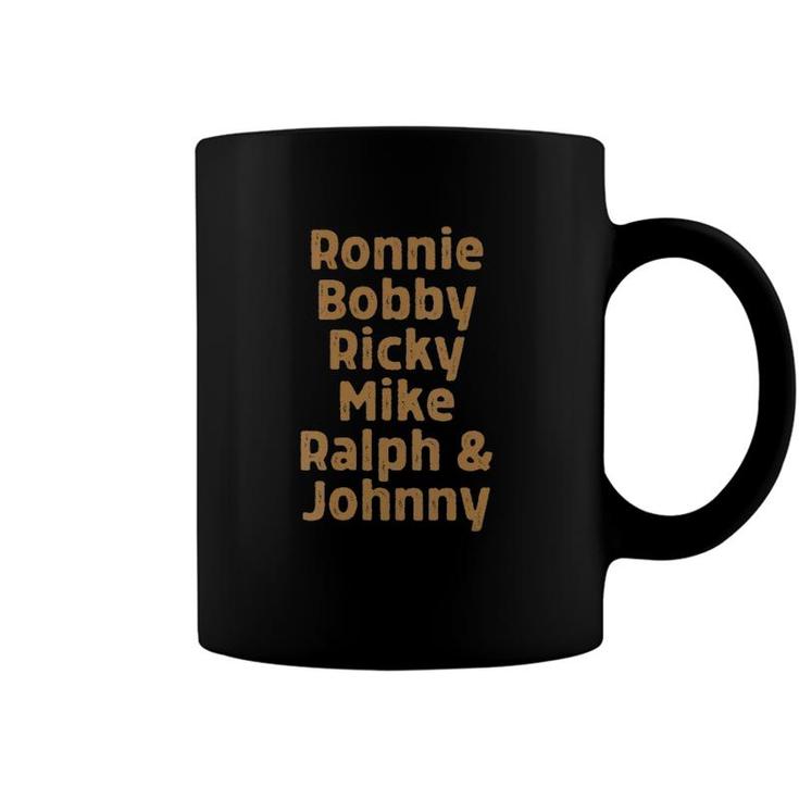 Womens Ronnie Bobby Ricky Mike Ralph And Johnny Melanin V-Neck Coffee Mug