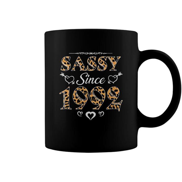 Womens Sassy Since 1992 Leopard Design Girls Birthday Mothers Day Coffee Mug