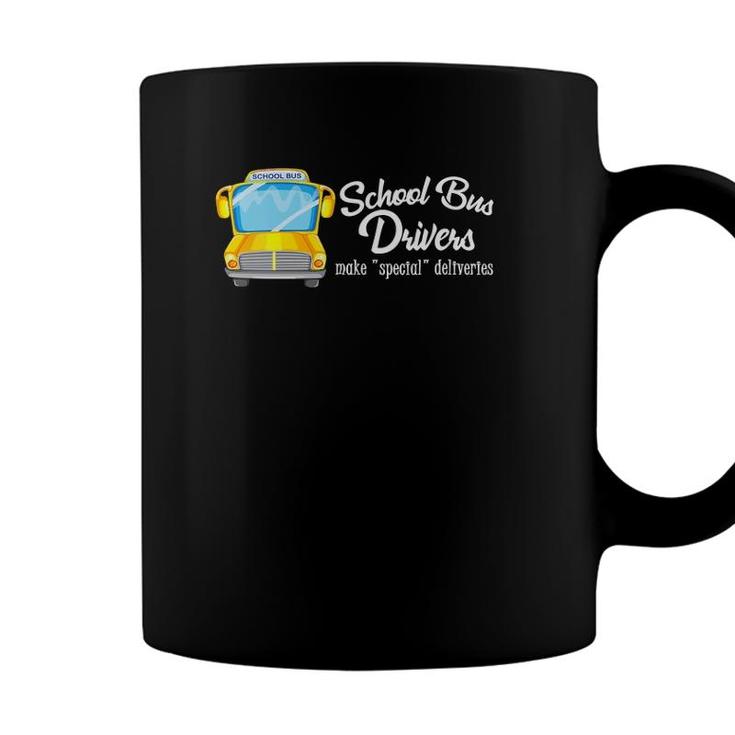 Womens School Bus Driver I Make Special Deliveries Appreciation V Neck Coffee Mug