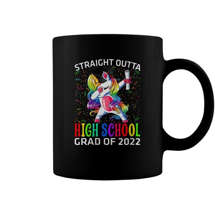 Womens Straight Outta High School Grad Of 2022 Unicorn Graduate Coffee Mug