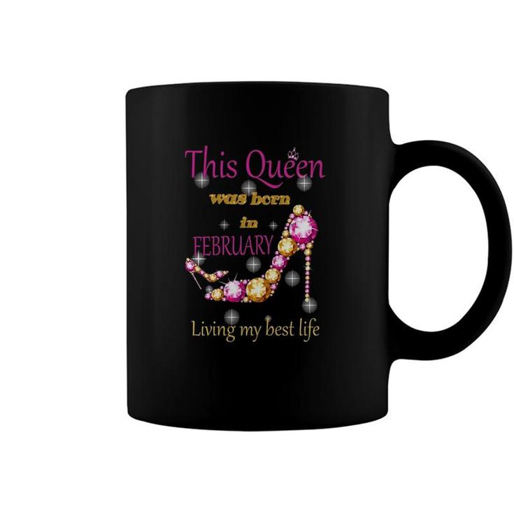 Womens This Queen Was Born In February Coffee Mug