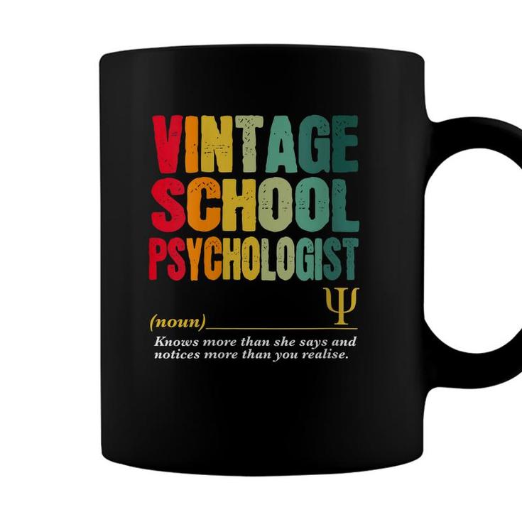 Womens Vintage School Psychologist Funny Job Title Birthday Worker  Coffee Mug