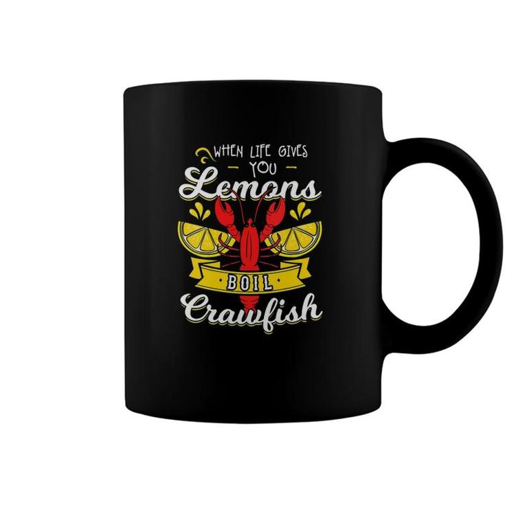 Womens When Life Gives You Lemons Boil Crawfish Mudbug Crayfish V-Neck Coffee Mug