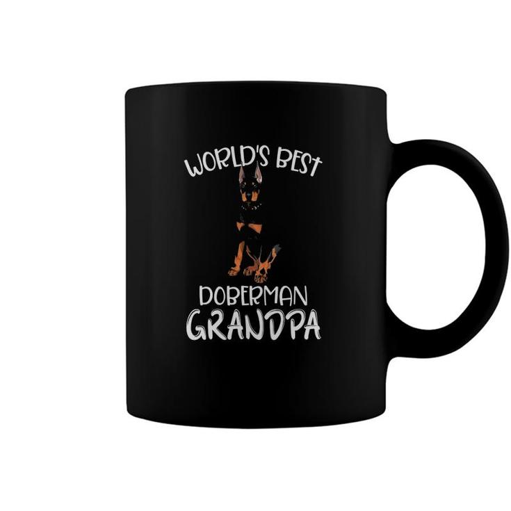 Worlds Best Doberman Grandpa Funny Dog Lover Coffee Mug