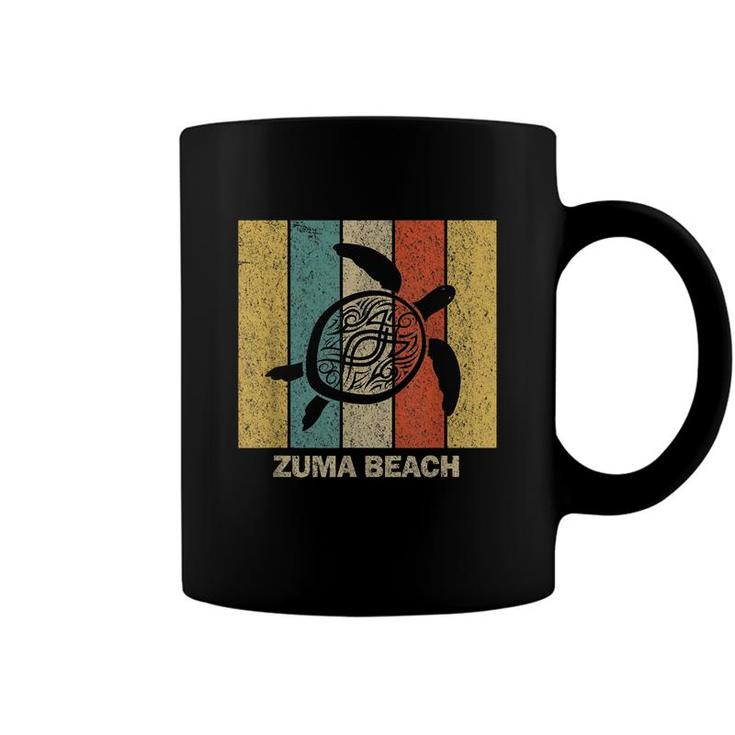 Zuma Beach California Retro 80S Tribal Sea Turtle  Coffee Mug