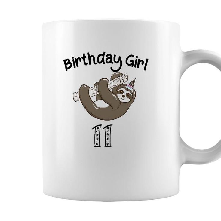 11 Years Old Sloth Birthday  For Girls Coffee Mug