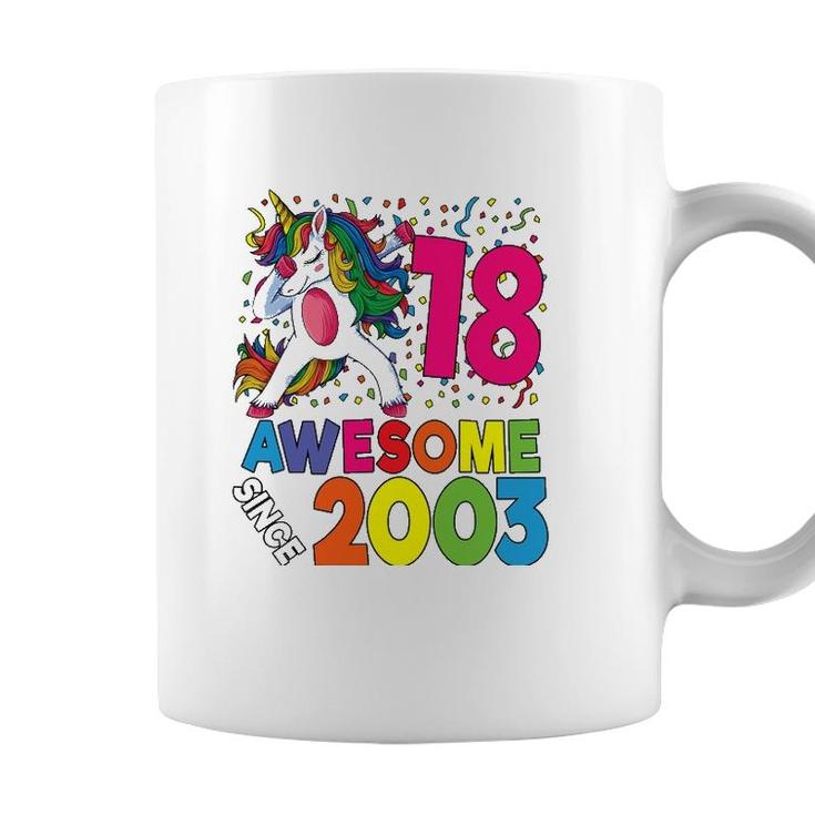 18Th Birthday Dabbing Unicorn Party Gift 18 Years Old Girl Coffee Mug