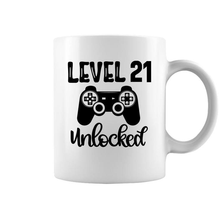 21St Birthday Black Gamer Unlocked Level Coffee Mug